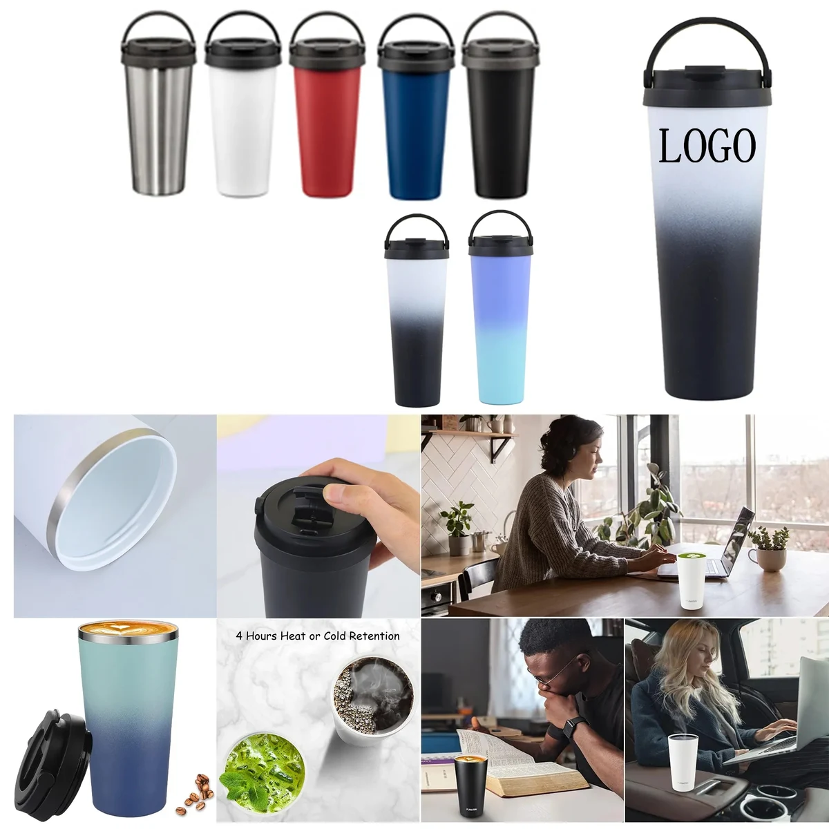 Insulated Double Wall Vacuum Travel Mug with Handle - 25 oz 1