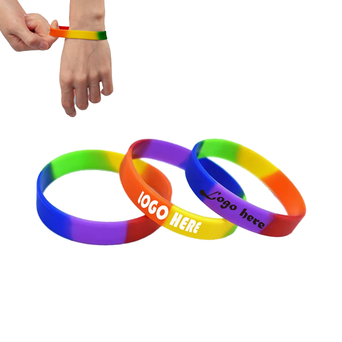 6-Color Rainbow Silicone Wristband 1