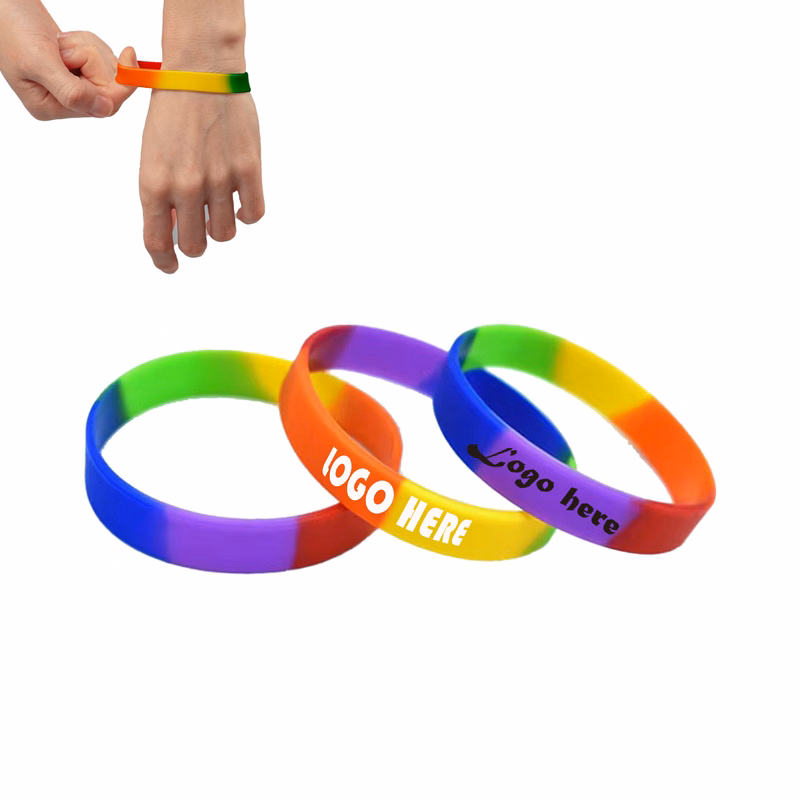 6-Color Rainbow Silicone Wristband