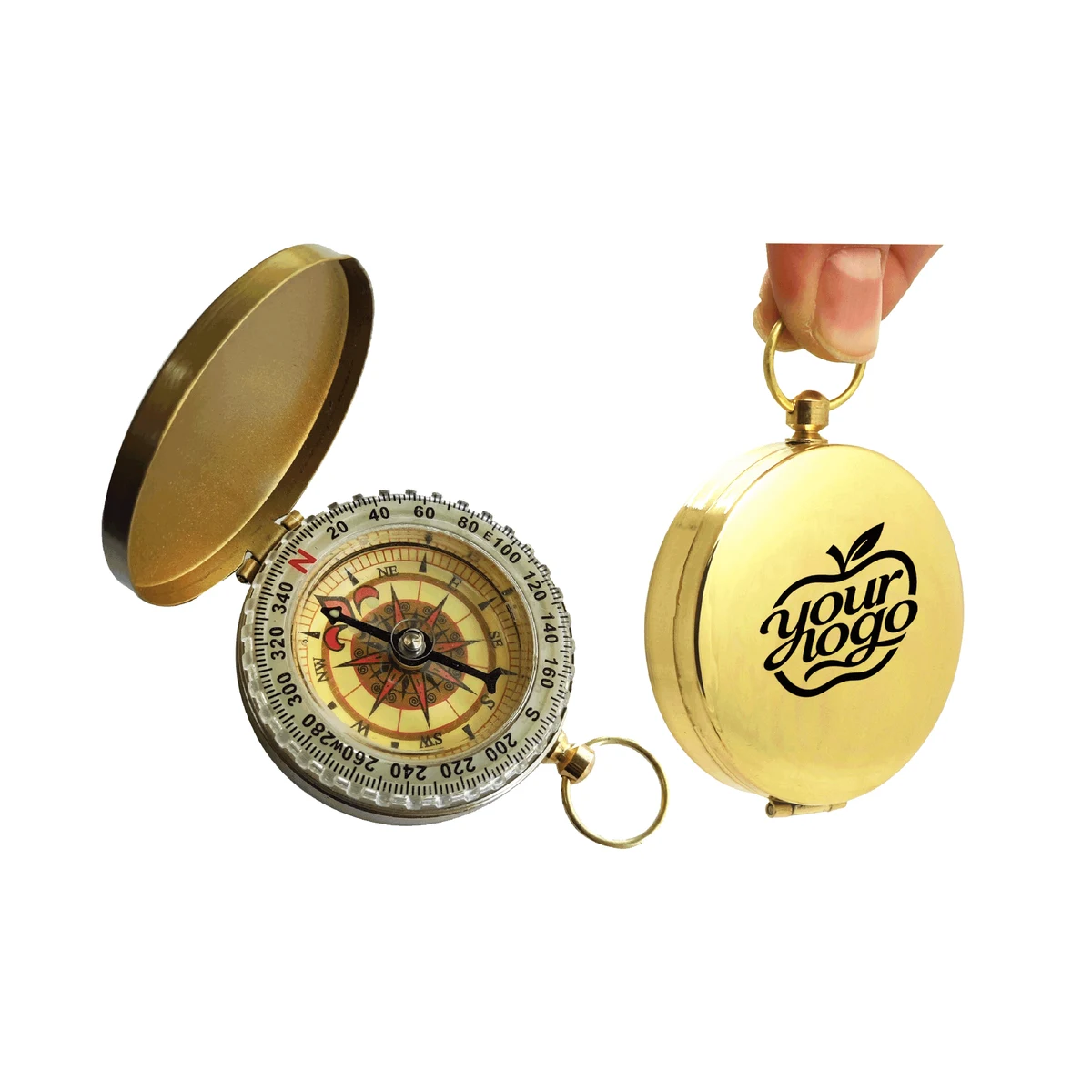 Vintage Brass Flip Compass 1