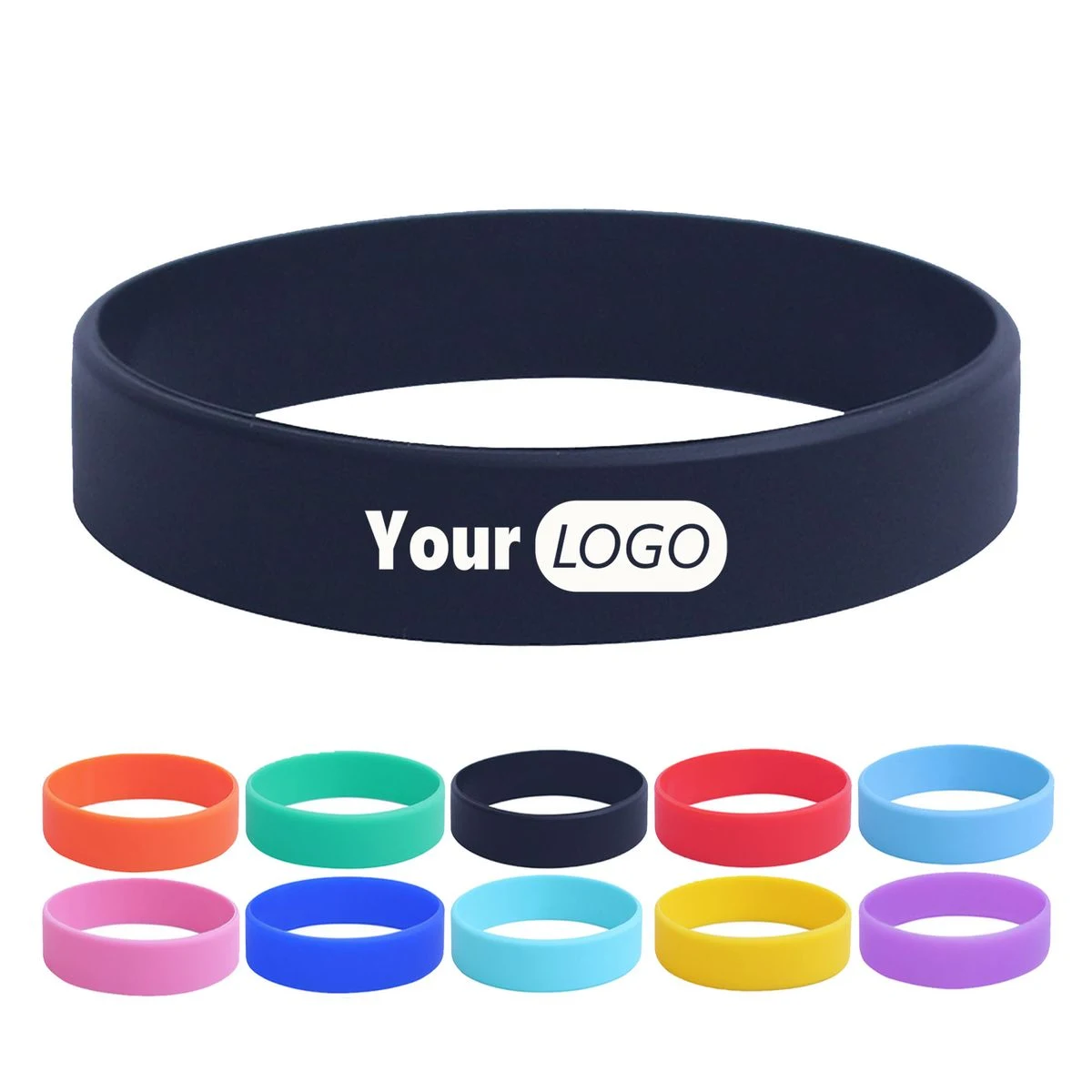 Customizable Solid Color Silicone Wristband 1