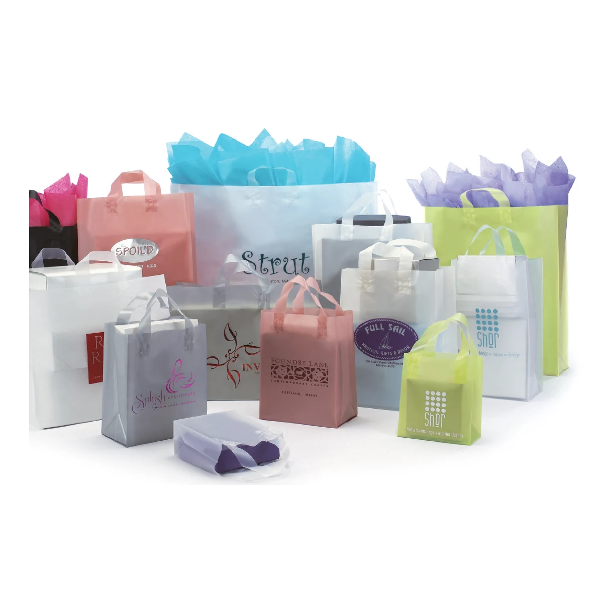 Frosted High Density Plastic Bags w/ Soft Loop Handles 1