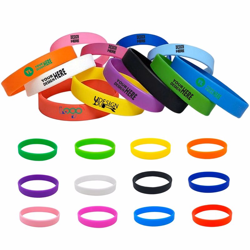 Blank Solid Color Silicone Rubber Wristbands