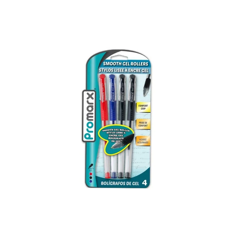 Gel Roller Pens - Assorted 4 Pack 1