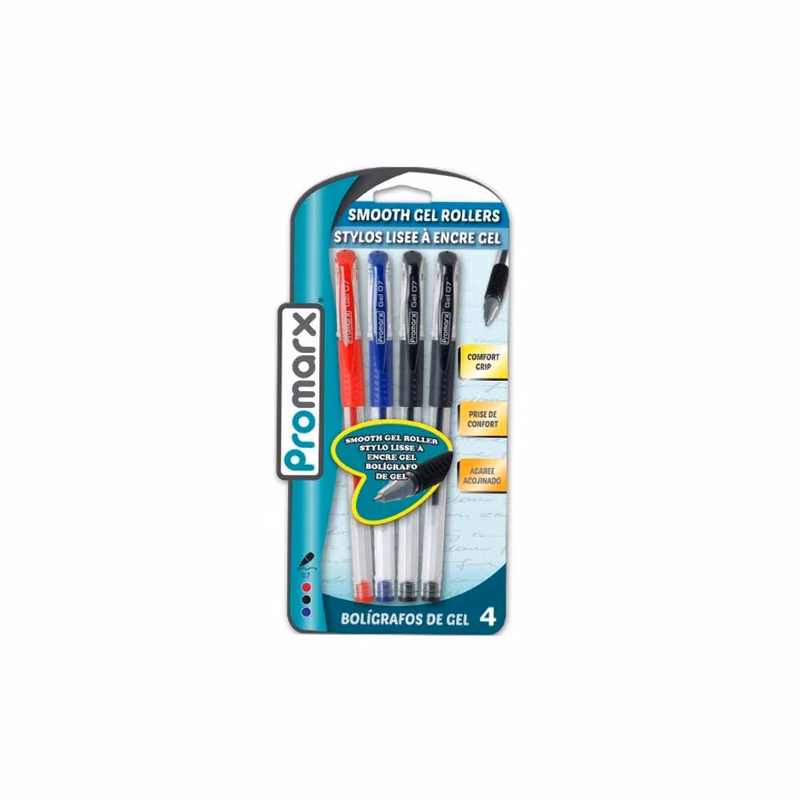 Gel Roller Pens - Assorted 4 Pack