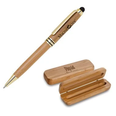 Eco-Friendly Bamboo Pen Set (Gold/Black Trim Pen) 1