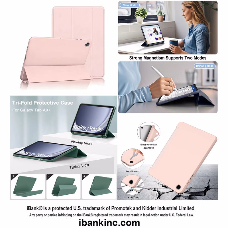 iBank ® Smart Cover Case compatible with Galaxy Tab A9+/A9 Plus 11 inch