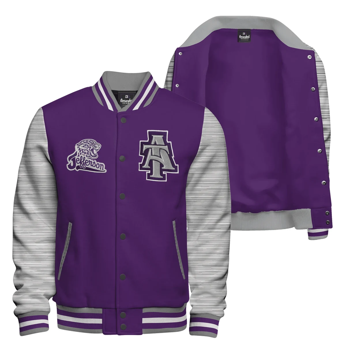 Cotton Fleece Varsity Jacket With No Lining 1