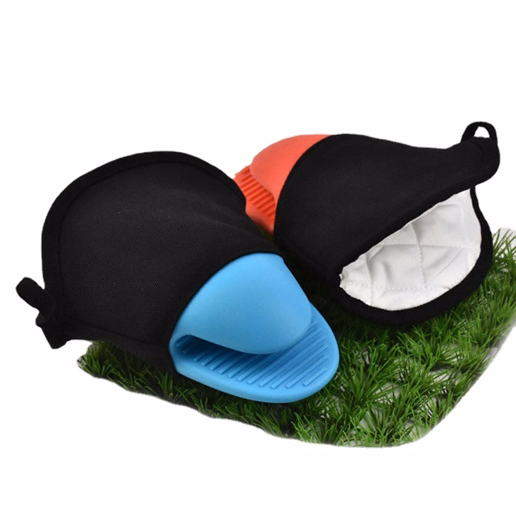 500F Oblique Opening Thickened Cotton Silicone Oven Gloves
