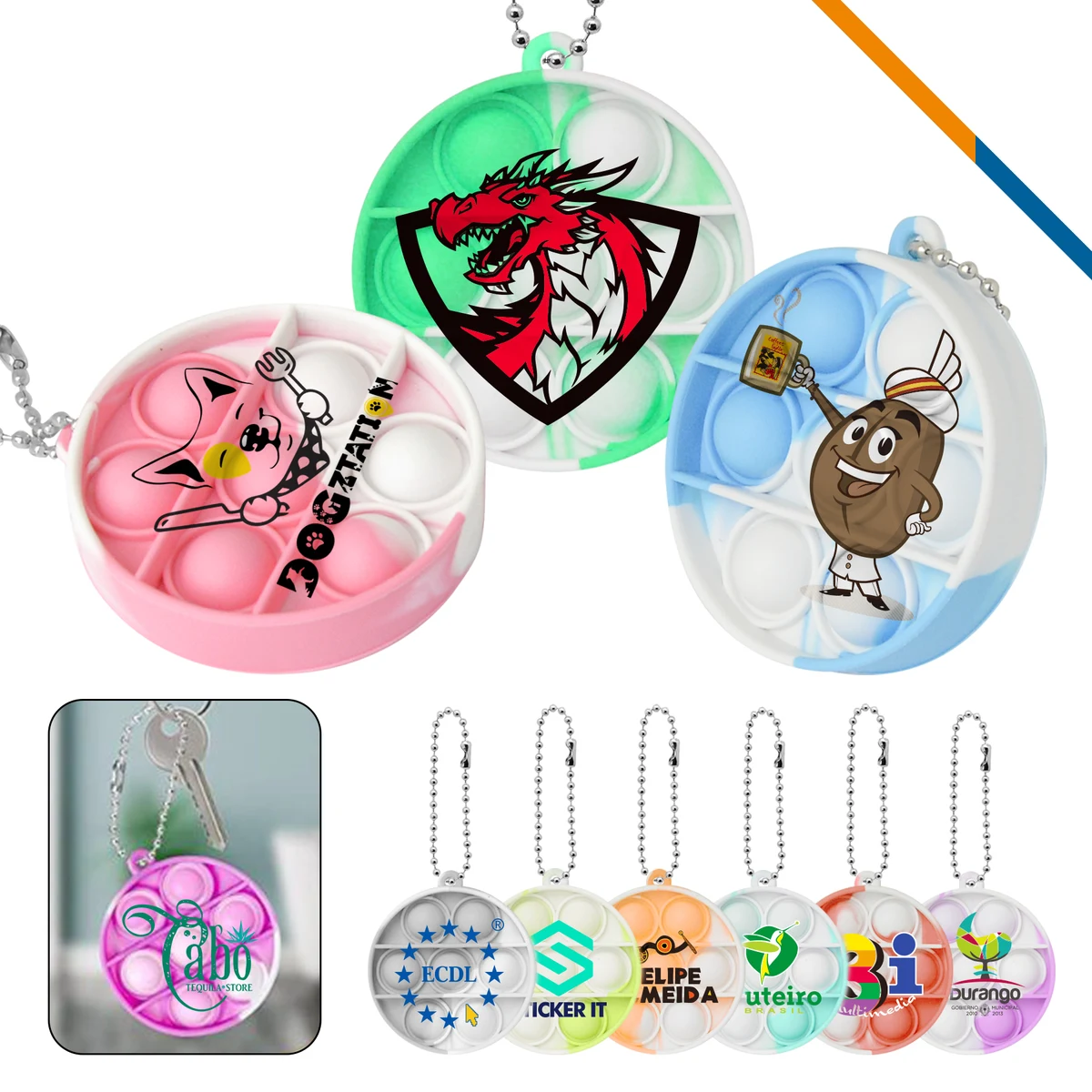 Mini Round Bubble Keychain 1