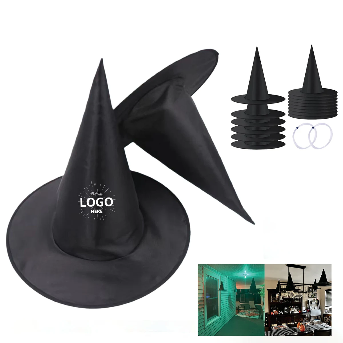 Halloween Witch Hats Black Hanging Witch Hat 1