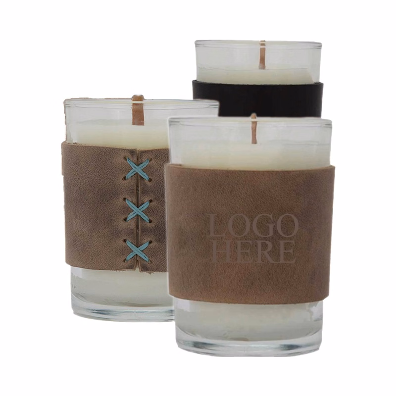 Harper Leather-Wrapped Scented Candle