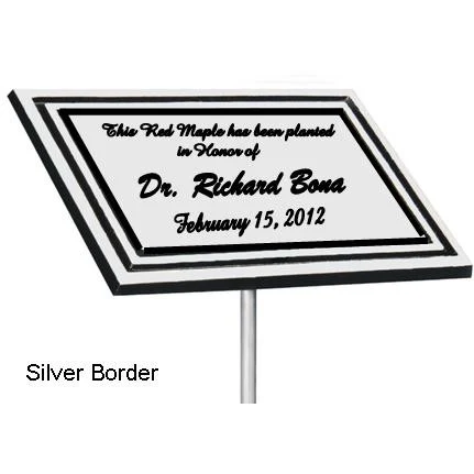 6" x 8" Silver Border Cast Aluminum Stake Plaque 1