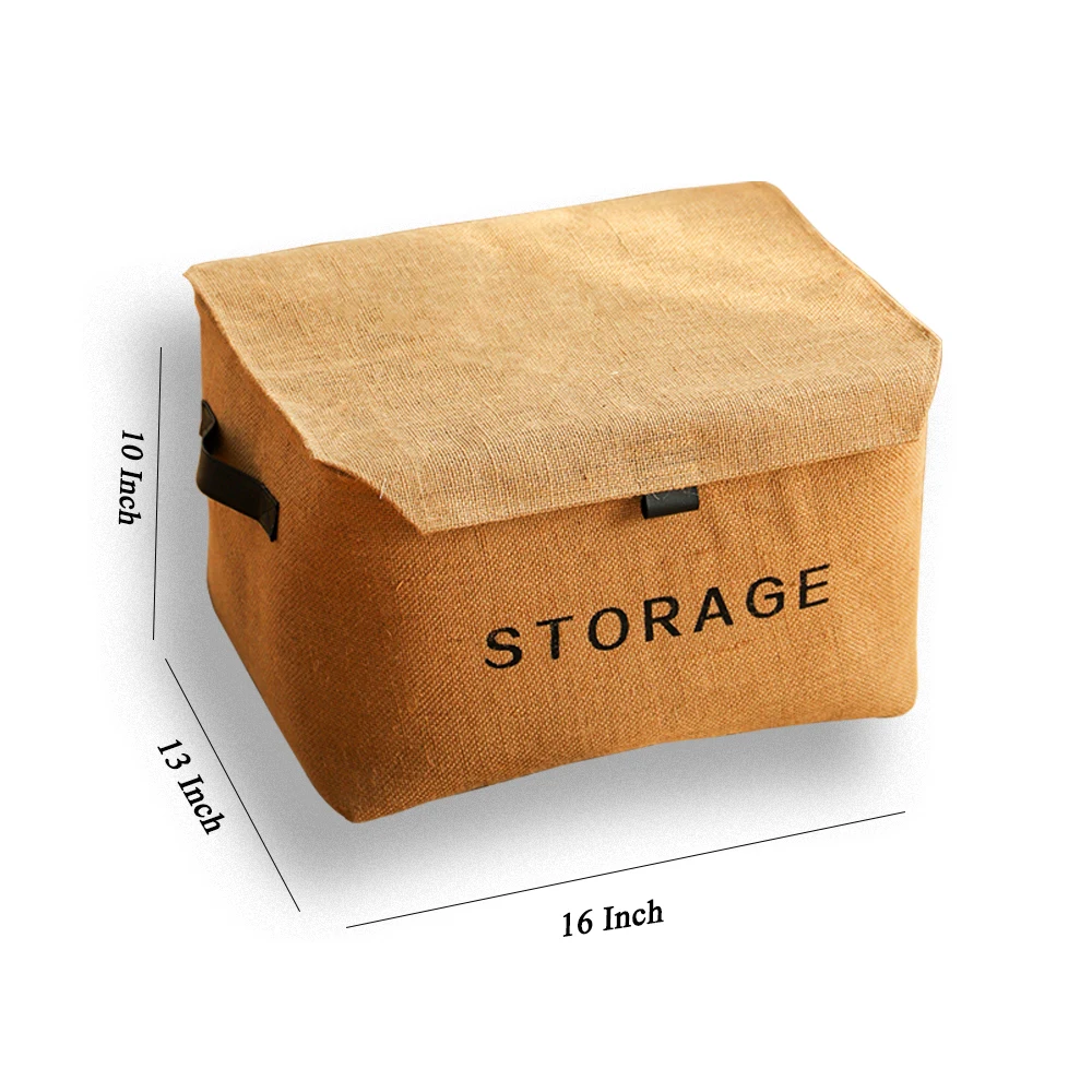Jute Storage Basket - Large Size w/ Lid 1