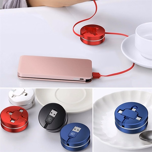 3 in 1 1M Retractable Type-C USB Data Sync Charger Cable