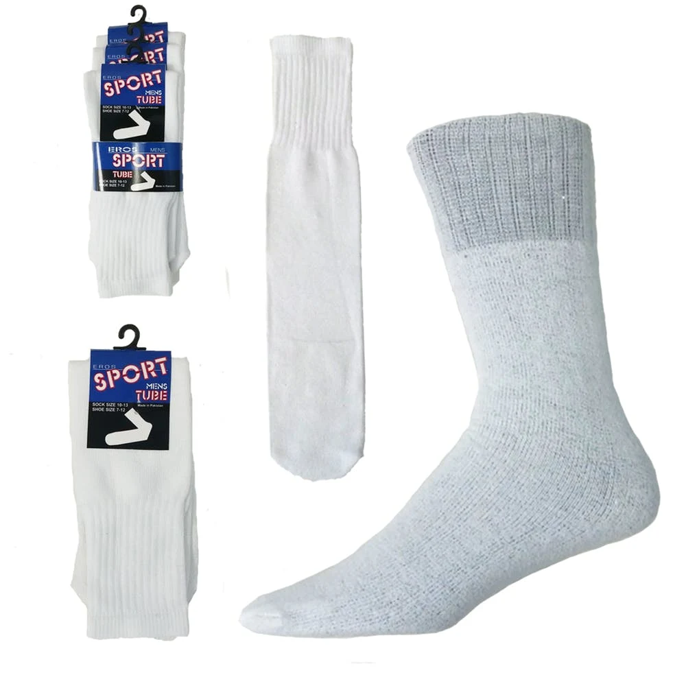 Men's Tube Socks - Size 10-13 White 1