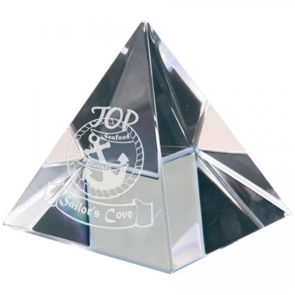 Pyramid Optic Crystal Paperweight 1