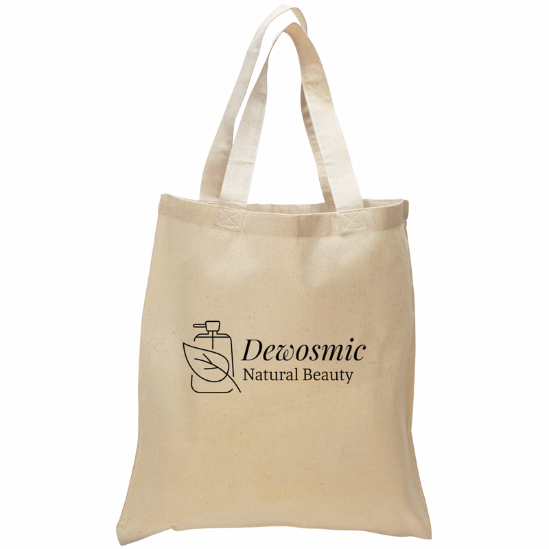 Natural Colored Economical Tote Bag with Self Fabric Handles. 6 oz 100% Cotton