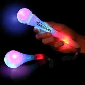 MultiColor LED LightUp White Microphone w/ Attached Bracelet 1
