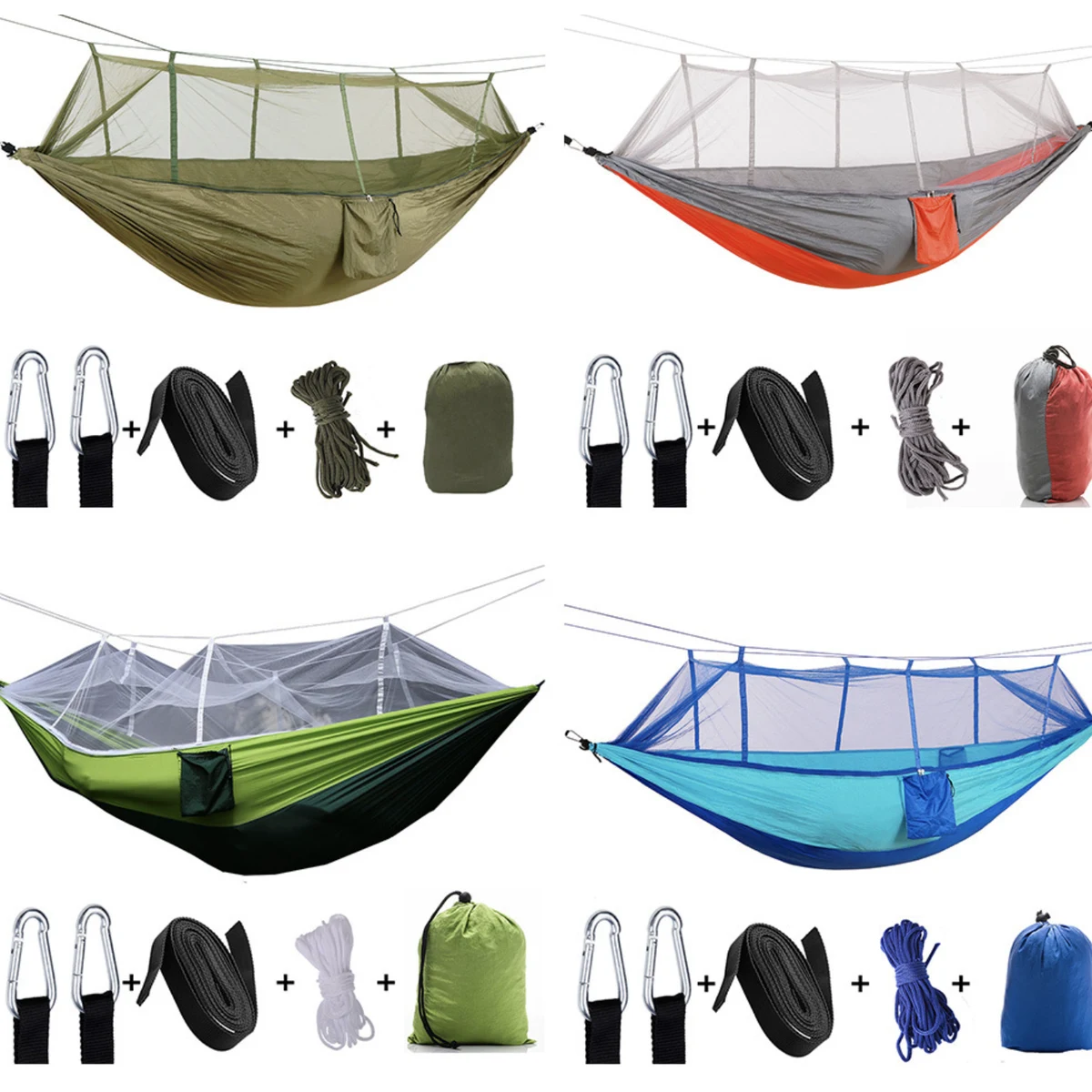 Single & Double Camping Hammock with Net Mosquito/Bug 1