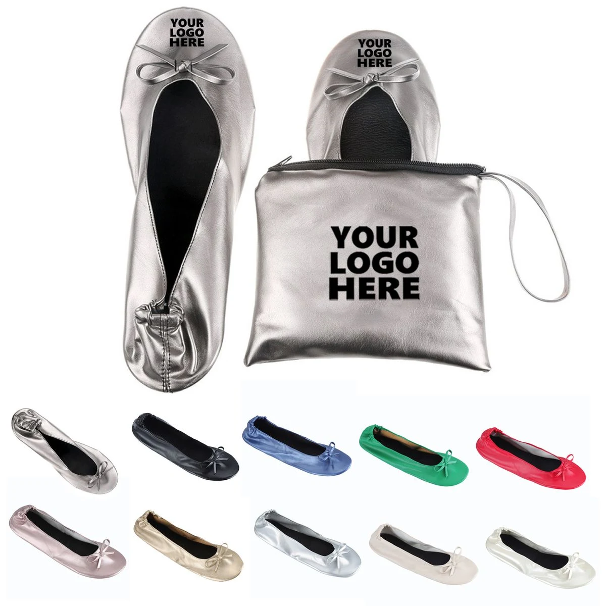 Women Flexible Foldaway Round Toe Ballet Shoes 1