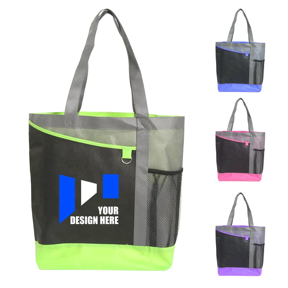Patchwork Color Non-woven Handbag 1