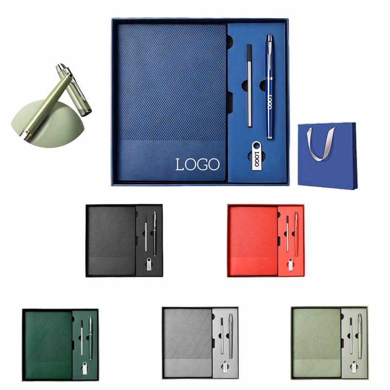 Executive Gift Set - PU Leather Notebook, Pen&8GB USB Drive