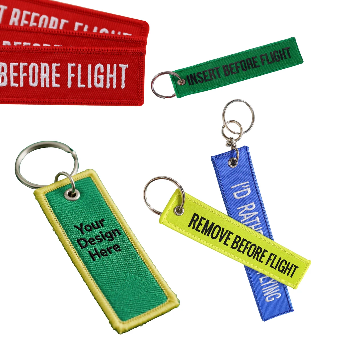 Double-Sided Embroidered Logo Fabric Keychain 1