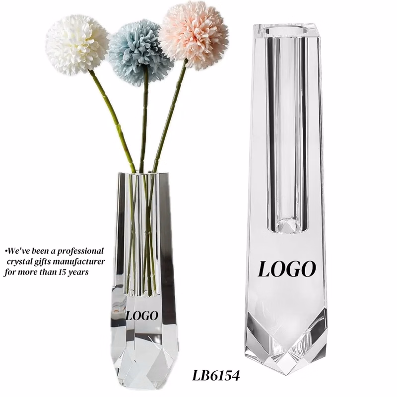 Tall Skinny Crystal Glass Vase for Wedding Centerpiece