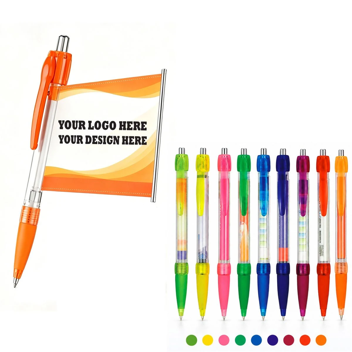 Retractable Plastic Ballpoint Pen with Pull-Draw Design 1