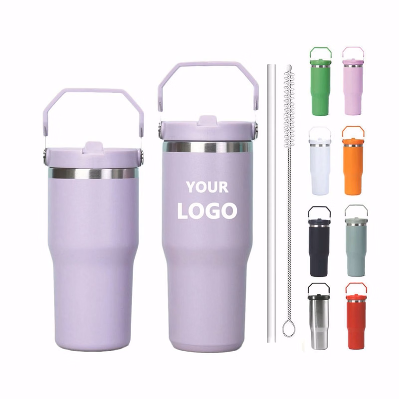 30oz Tumbler with Handle | Insulated Tumbler with Lid and Straw | Stainless Steel Vacuum Bottle
