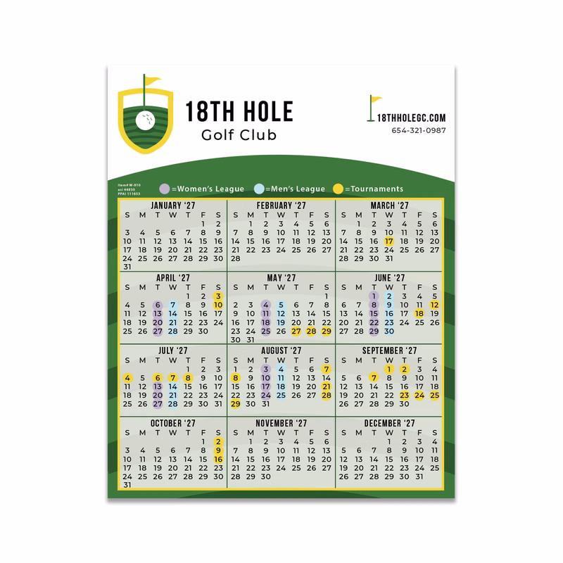 W-810 Calendar Card 8" x 10"