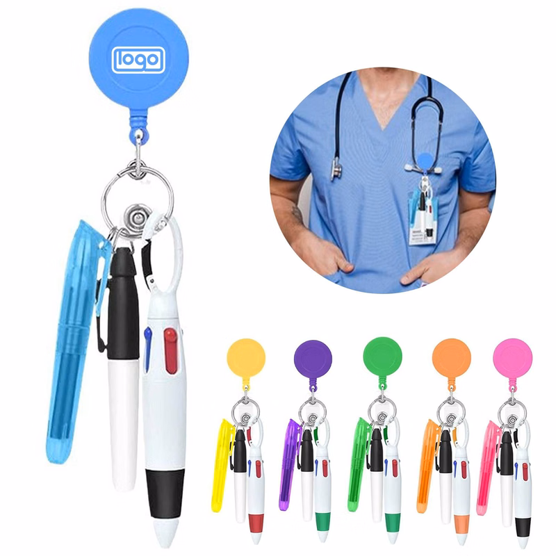 Nurse Pen Set w/ Retractable Badge Holder