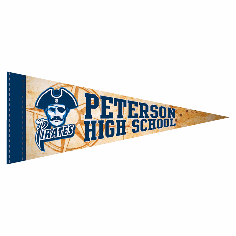 5" x 12" Full Color Felt Pennant, No Strip