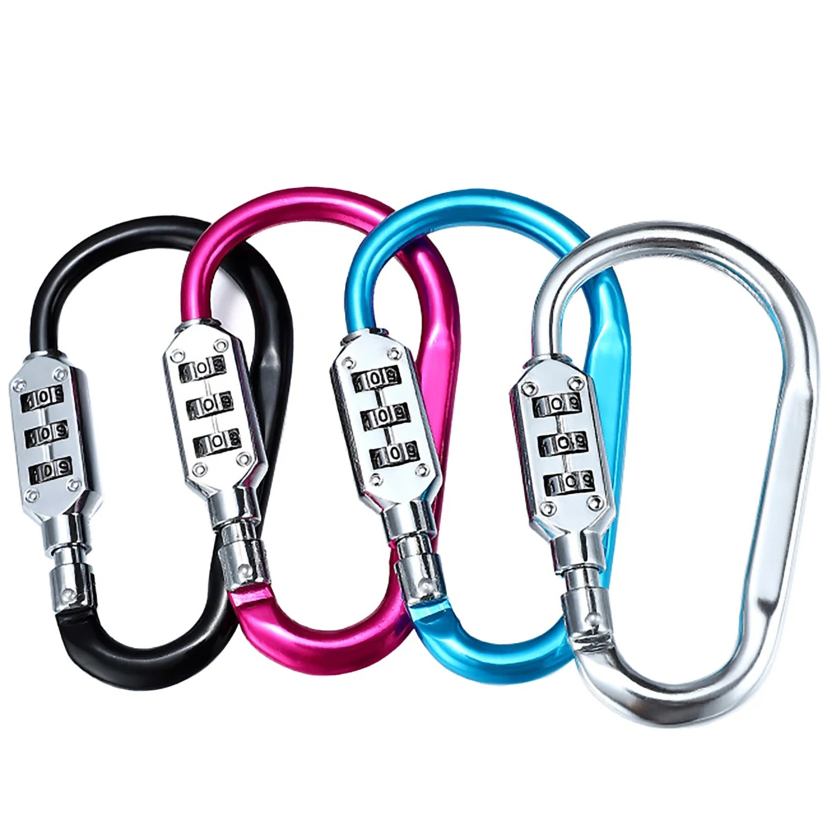 Aluminum Carabiner w/Combination Lock 1