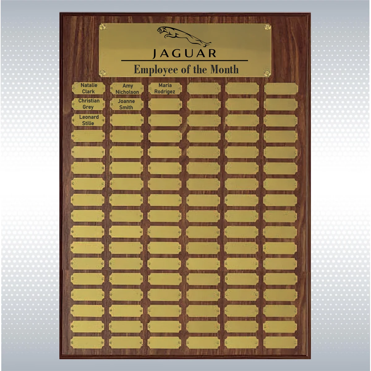Walnut Perpetual Plaque w/102 Brass Plates (18"x24") 1