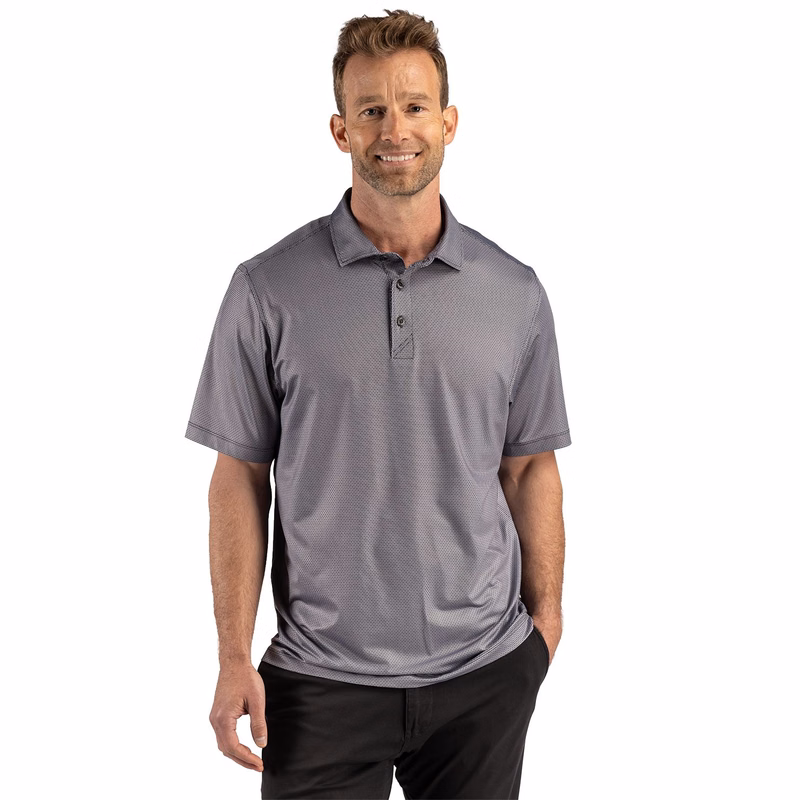 Cutter & Buck Pike Recycled Lattice Print Mens Polo