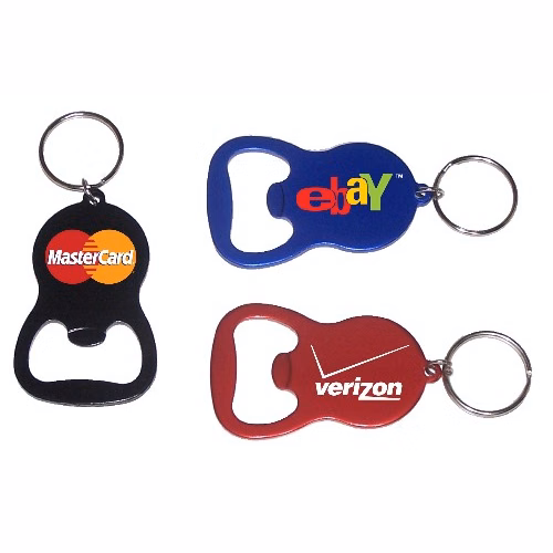 Round shape plain bottle opener with split key ring.