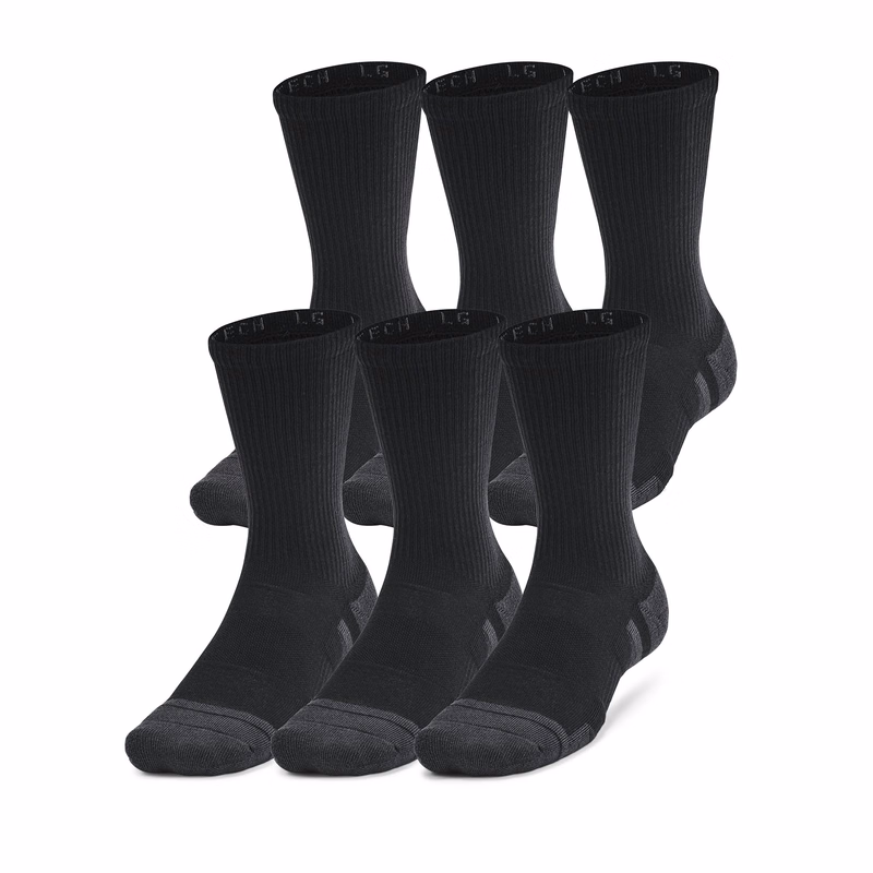 UA Performance Tech Unisex 6-Pack Crew Socks