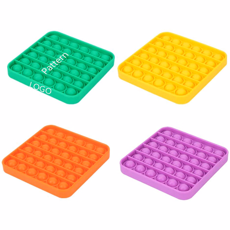 Square Pure Color Push Pop Bubble Fidget Sensory Toy
