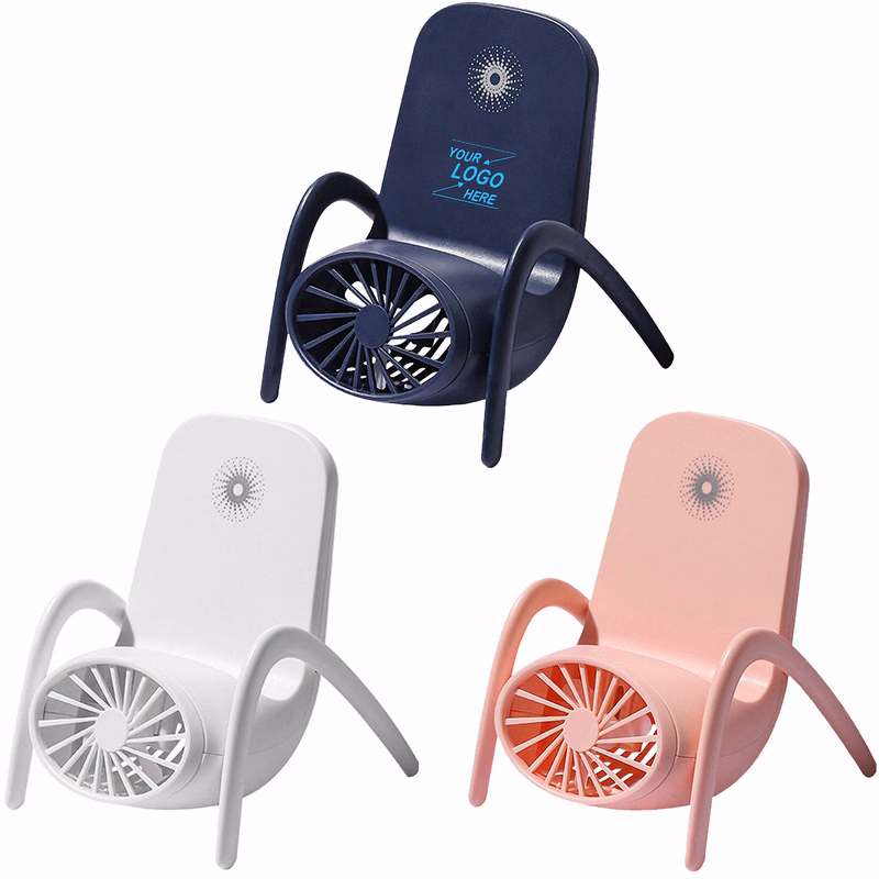 Portable USB Fan with Phone Holder and LED Night Light