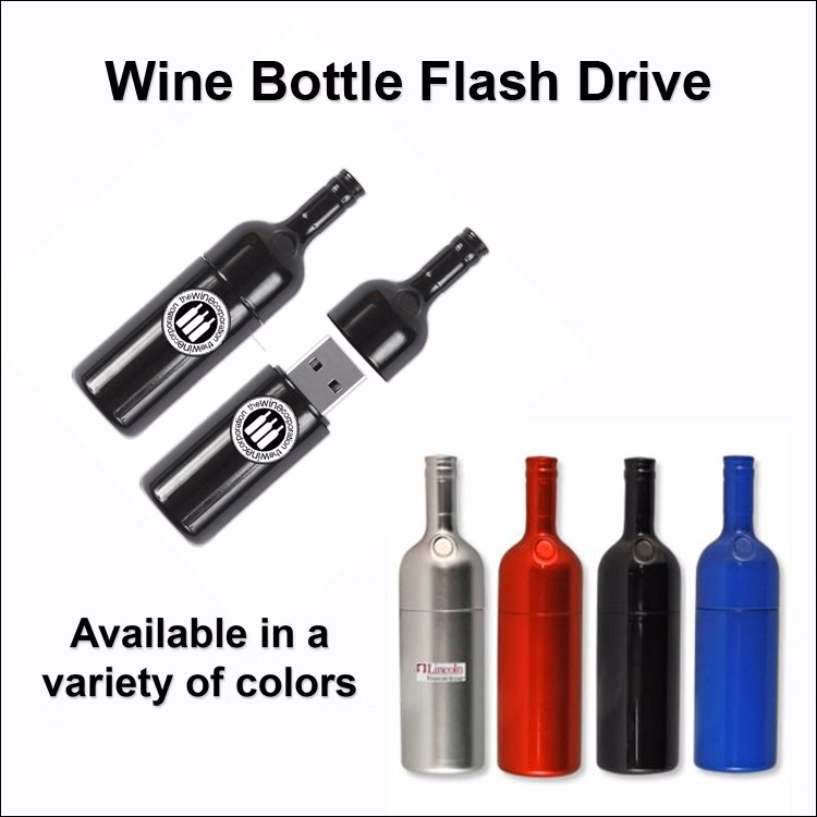 Wine Bottle Flash Drive / USB - 16 GB Memory