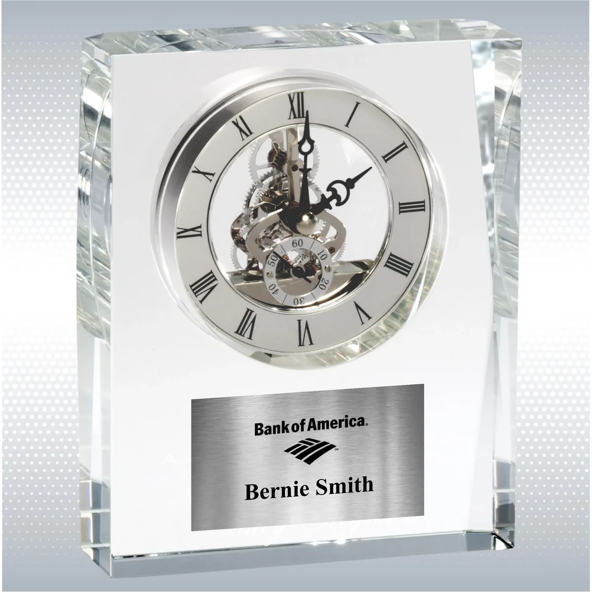 5.75" Rectangular Crystal Desk Clock Award 1