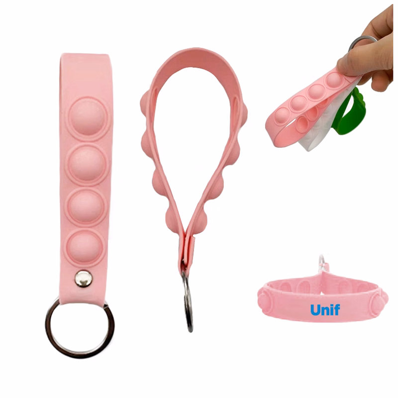 Silicone bubble push key tags