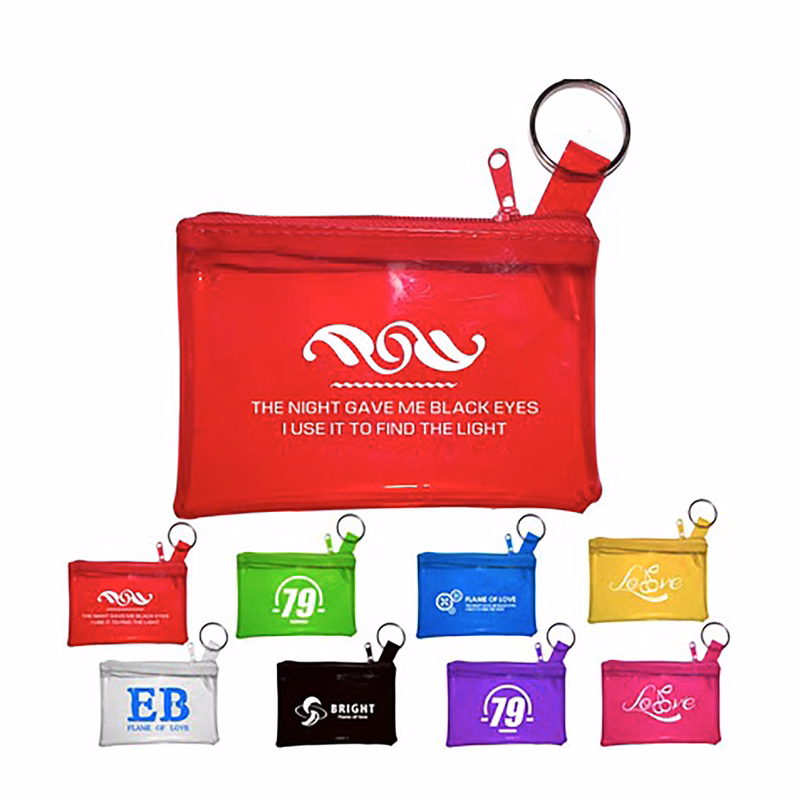 PVC Zipper Coin Bag With Key Ring