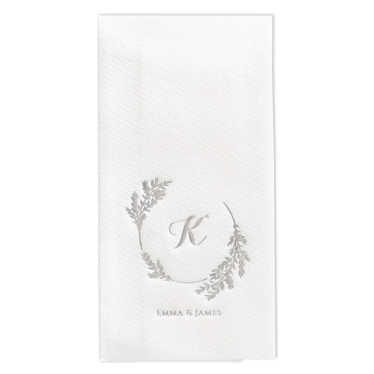 Encompassed by Greenery Premium Guest Towel w/uncoined Edge (White) 1