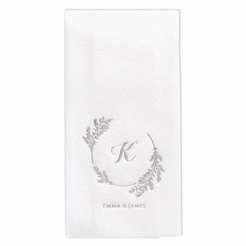 Encompassed by Greenery Premium Guest Towel w/uncoined Edge (White)