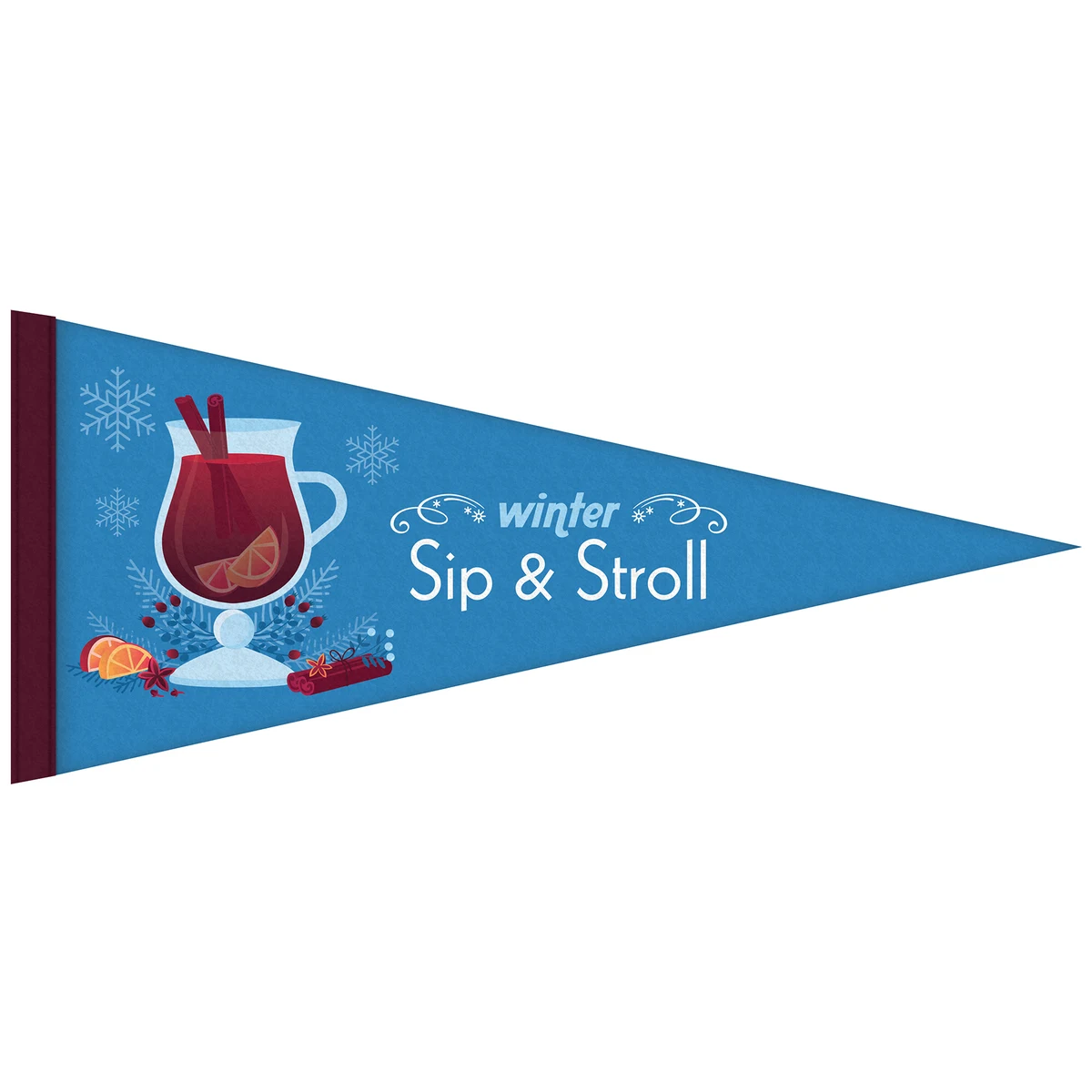 8" x 18" Digitally Printed Single Sided Custom Felt Pennant 1