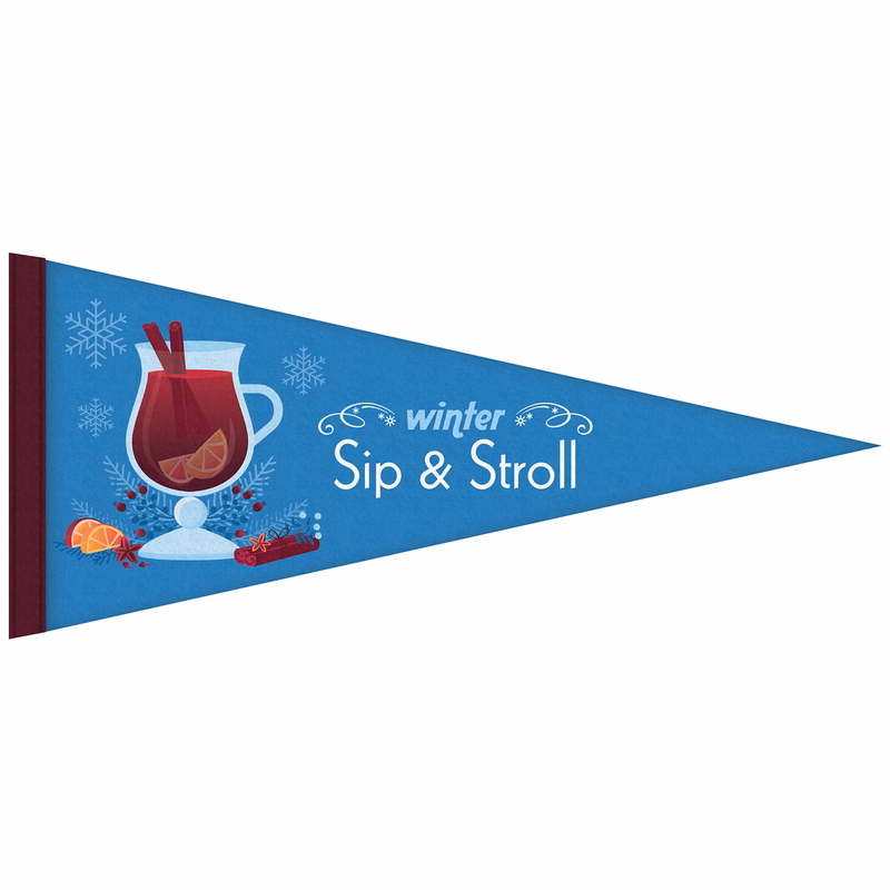 8" x 18" Digitally Printed Single Sided Custom Felt Pennant