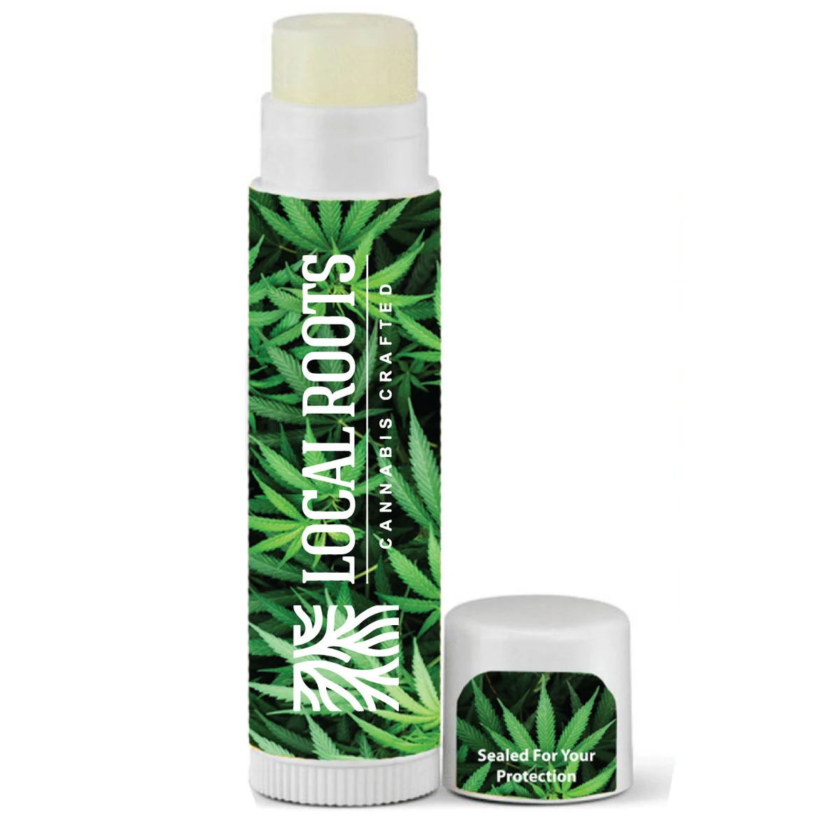Natural Beeswax Lip Balm - Cannabis Design 1
